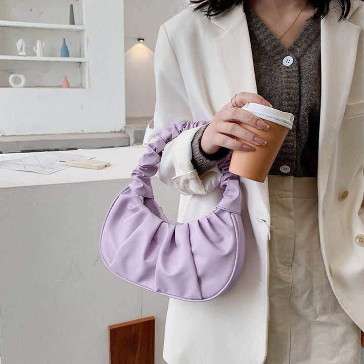 Pleated Leather Shoulder Bag