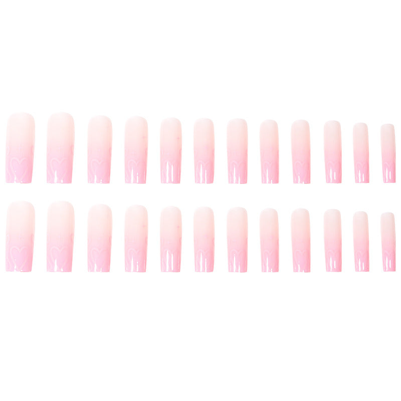 Heart-Design Long Press-On Nails Stornfield