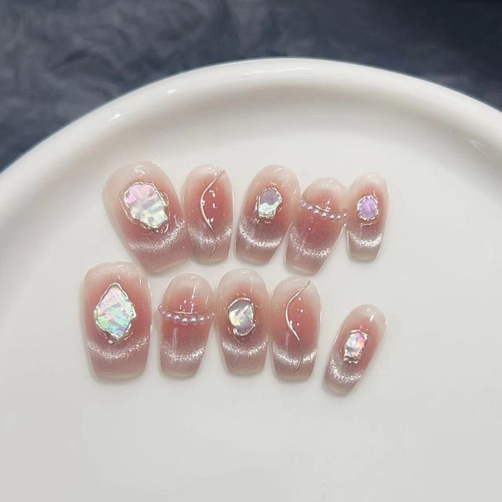 Decorative Press-On Nail Collection with Gemstone Accents Stornfield
