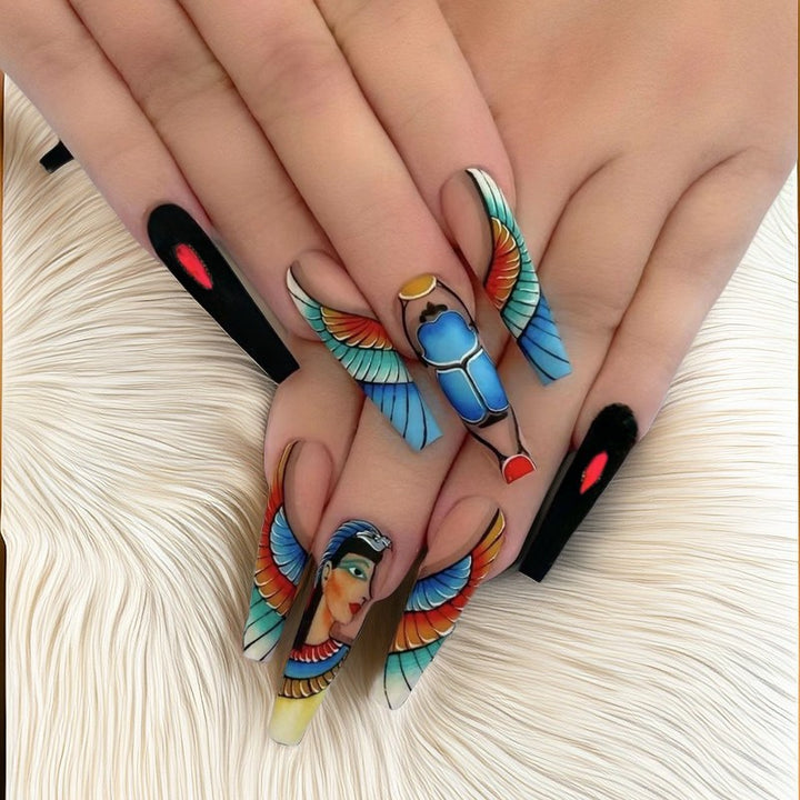 Creative Nail Art with Egyptian Motifs Stornfield