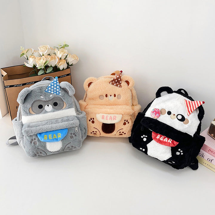 Plush backpack with cute bear motif Stornfield