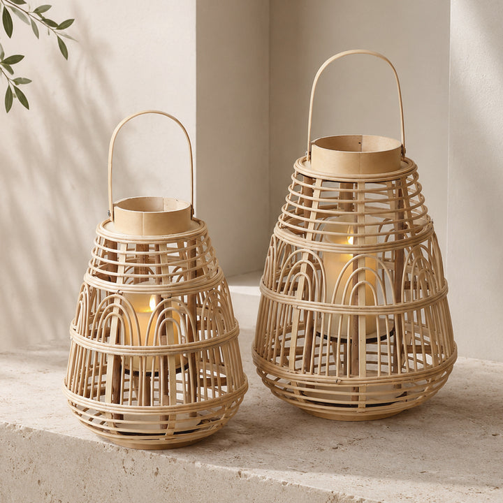 Rustic Rattan Lantern Stornfield