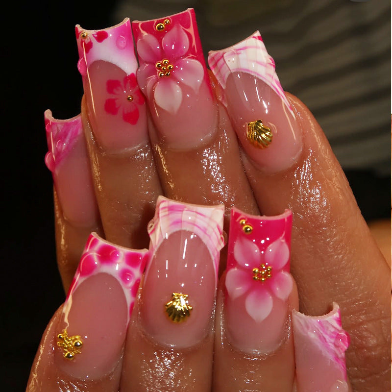 Romantic Floral Press-On Nail Design Stornfield