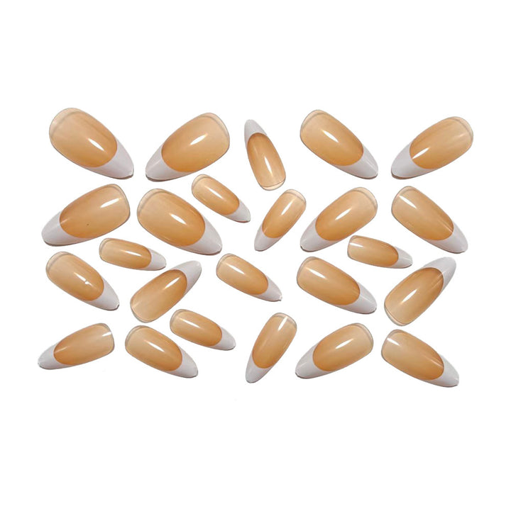 Artificial nails in elegant casual French tip design Stornfield
