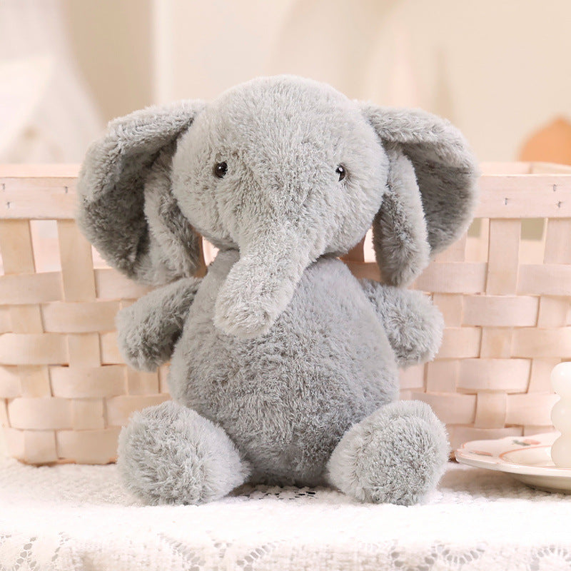 Soft Grey Elephant Plush Lovey with Rounded Belly Floppy Ears & Embroidered Safety Eyes Stornfield