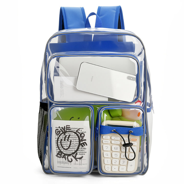 Transparent school backpack with multiple compartments Stornfield