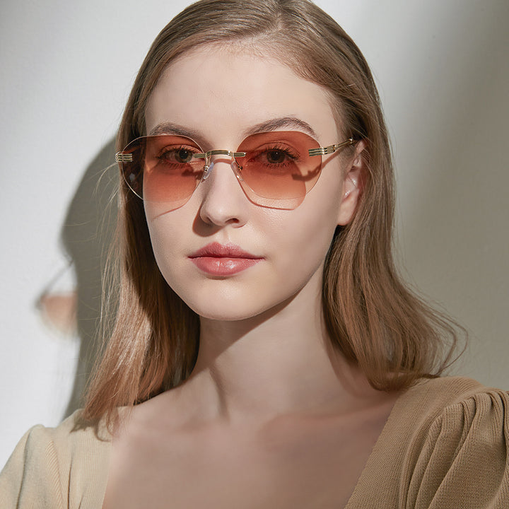 Ladies geometric sunglasses with elegant metal frame Stornfield