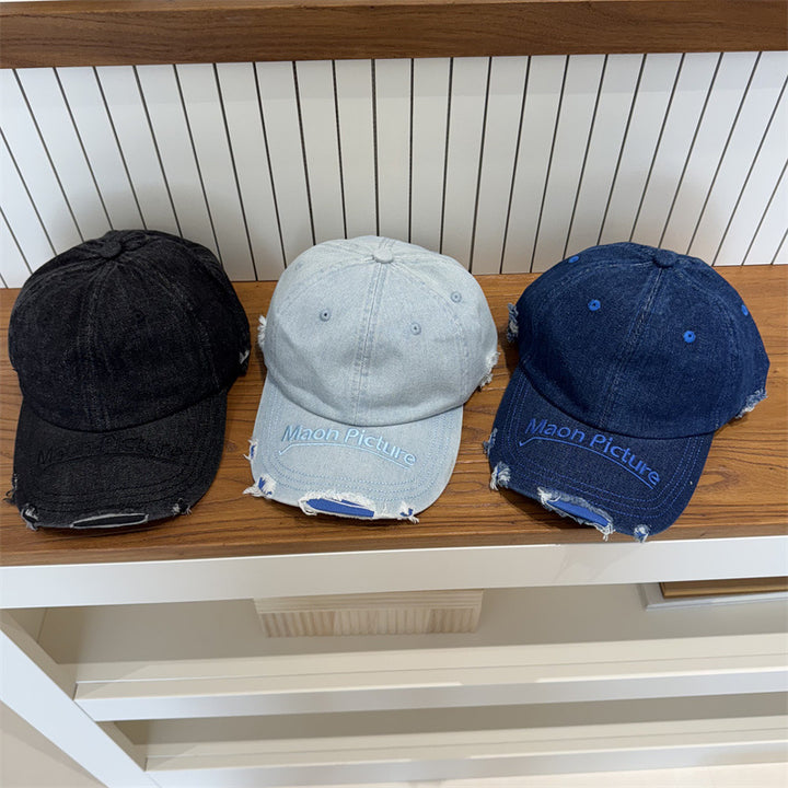 Women's Distressed Denim Baseball Cap Stornfield 1783922478