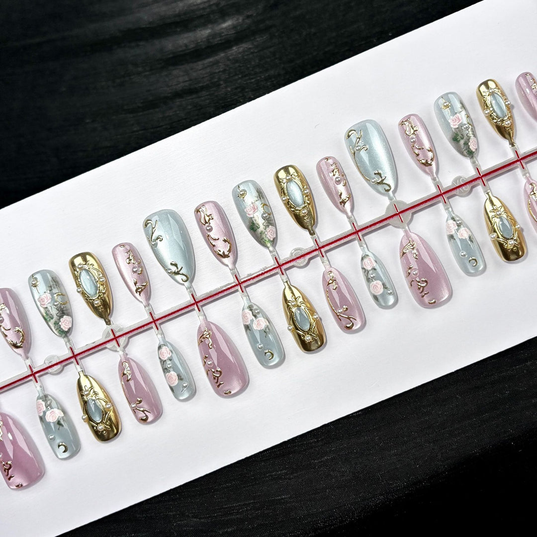 Floral Design Press-On Nails