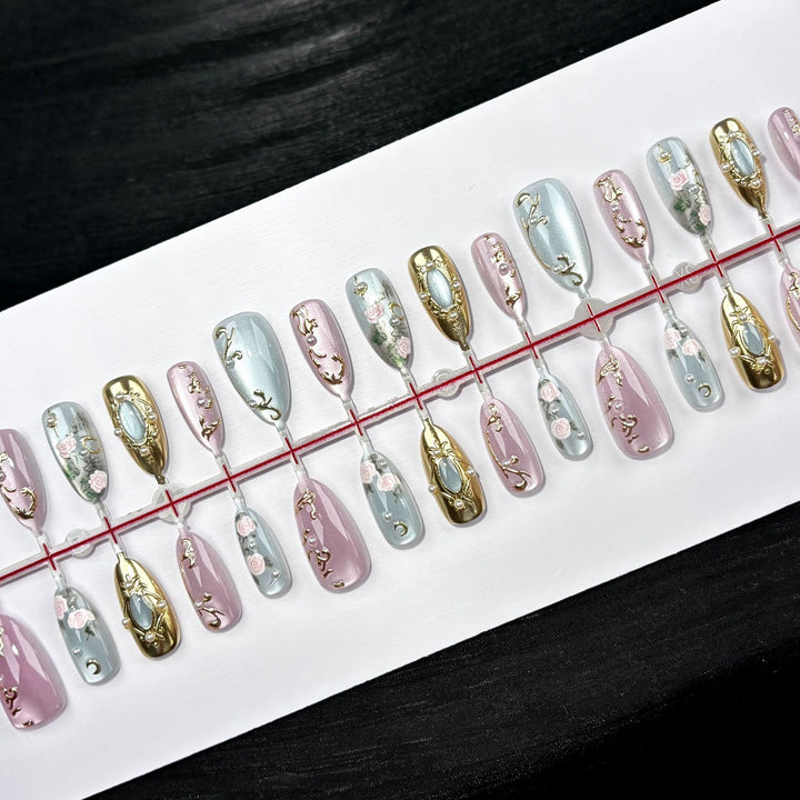 Floral Design Press-On Nails