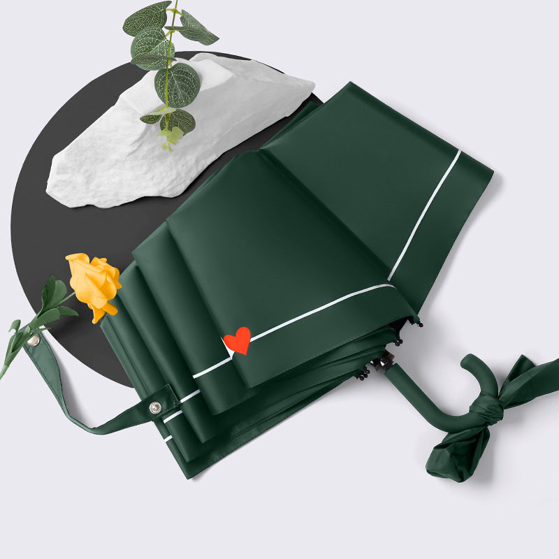 Women's Foldable Umbrella with Elegant Heart Design Stornfield