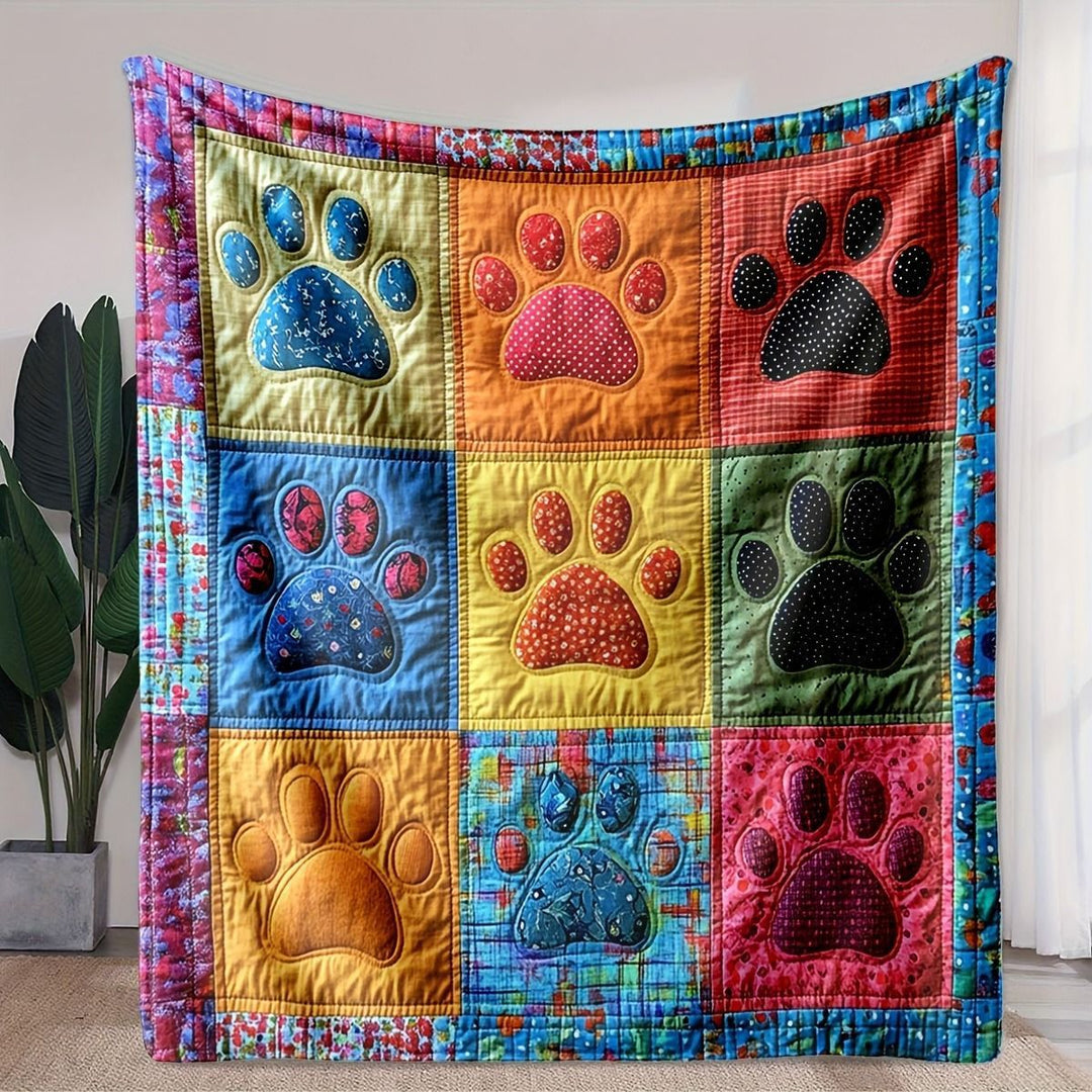 Pet-Themed Quilted Throw Blanket