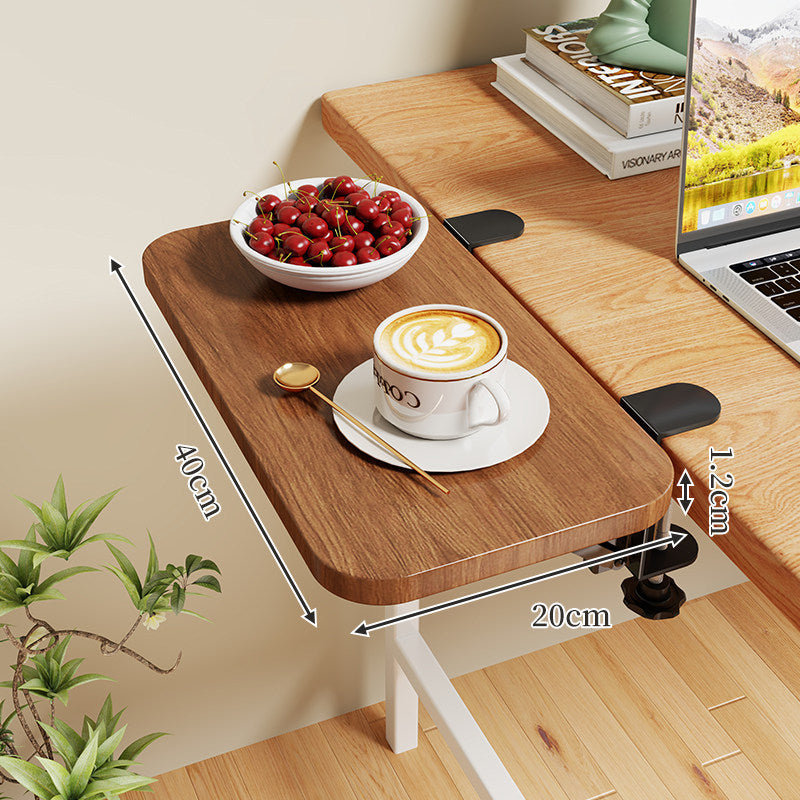 Clamp-On Expandable Desk Side Table Shelf with Wide Smooth Surface and Slim Adjustable Clamp