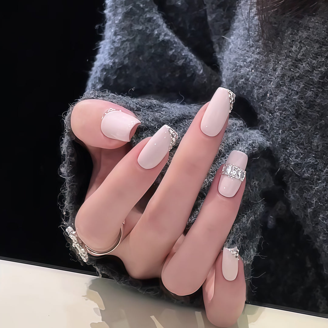 Luxurious art nails with rhinestone accents Stornfield