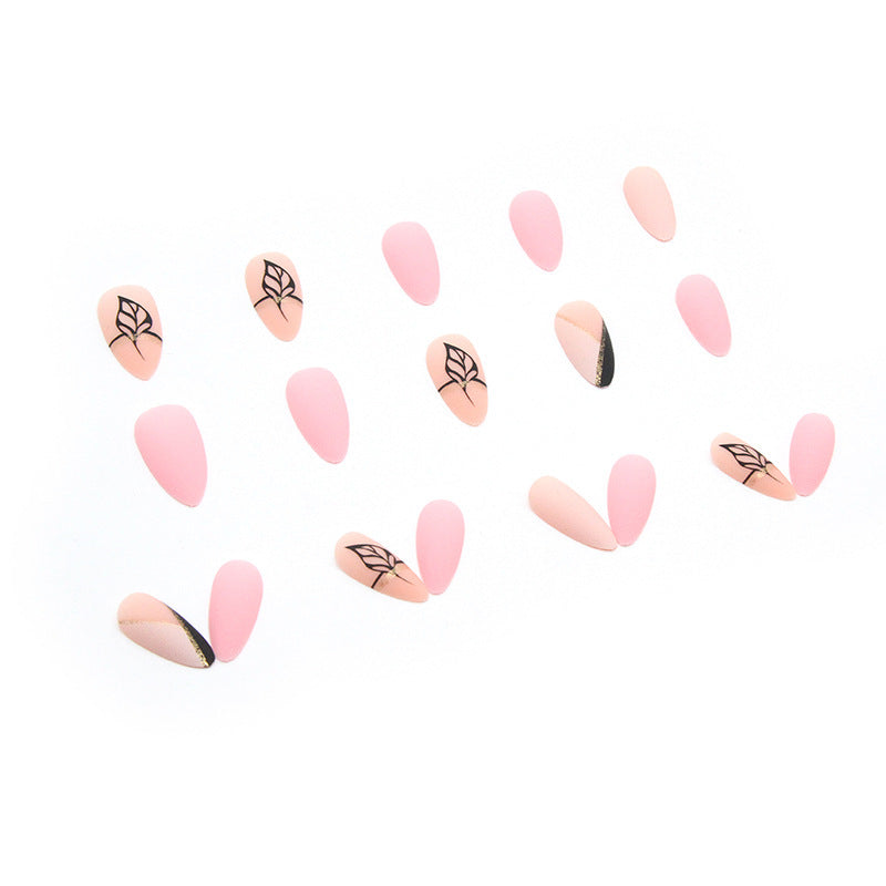 Elegant artificial nails with leaf design