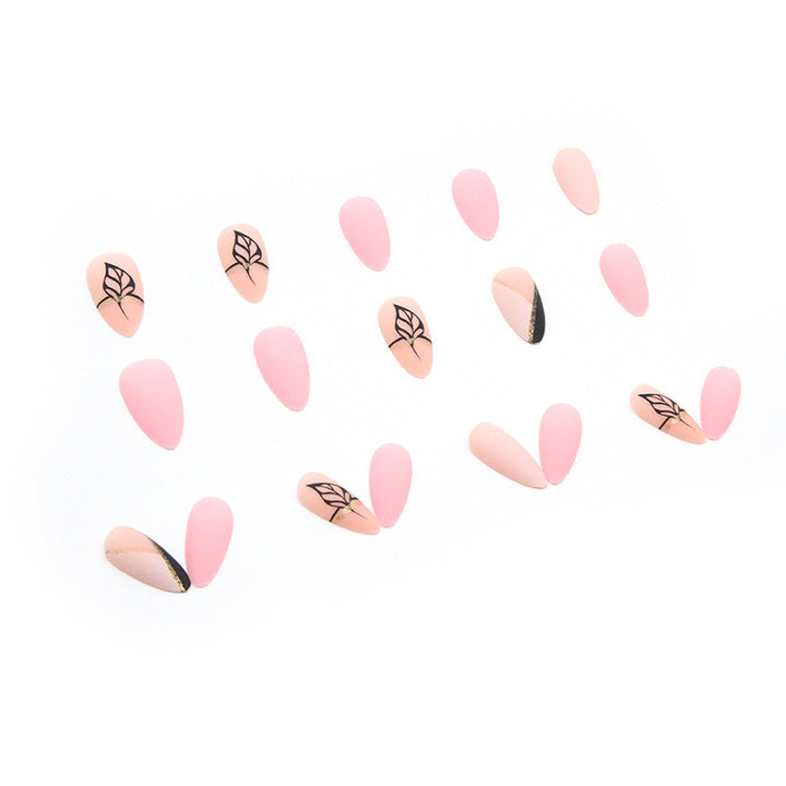 Elegant artificial nails with leaf design