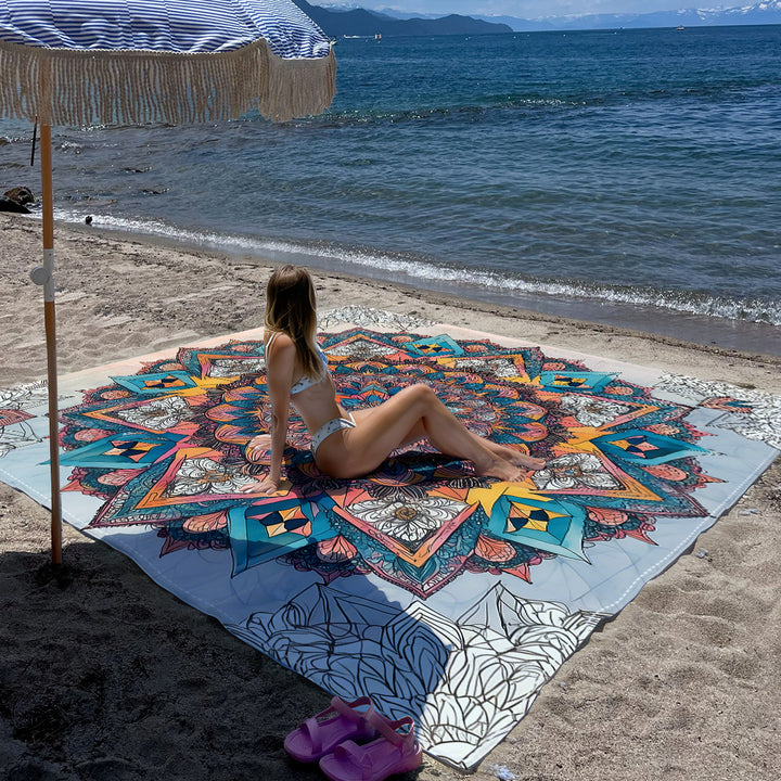 Mandala Design Beach Mat Stornfield