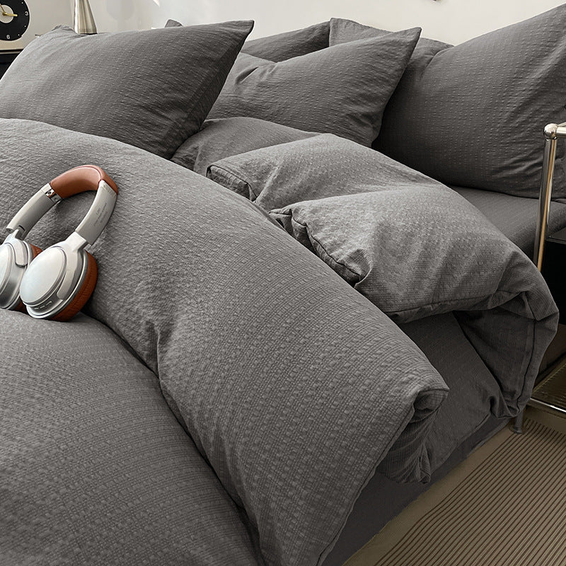 Textured Quilted Bedding Set