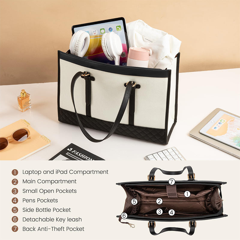 Elegant Tote Bag with Removable Cosmetic Pouch Stornfield