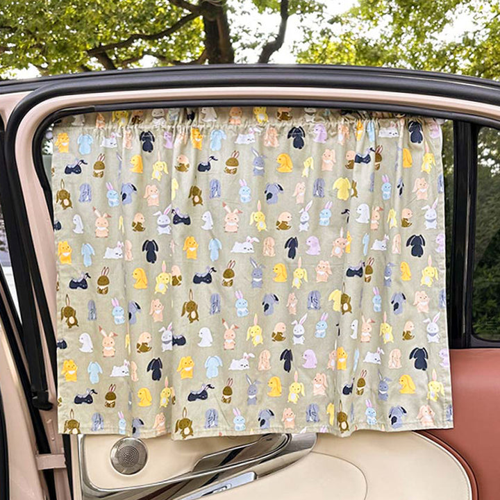 Unisex nan sun protection car curtain with elastic fastening strap and opaque cotton blend Stornfield