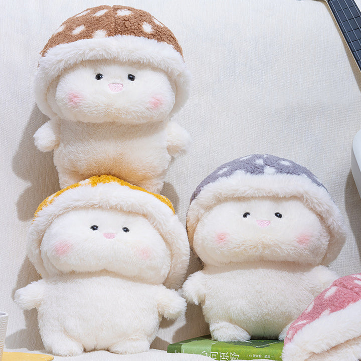 Plush Mushroom Buddy Collectible with Removable Faux-Fur Cap and Ultra-Soft Body Stornfield