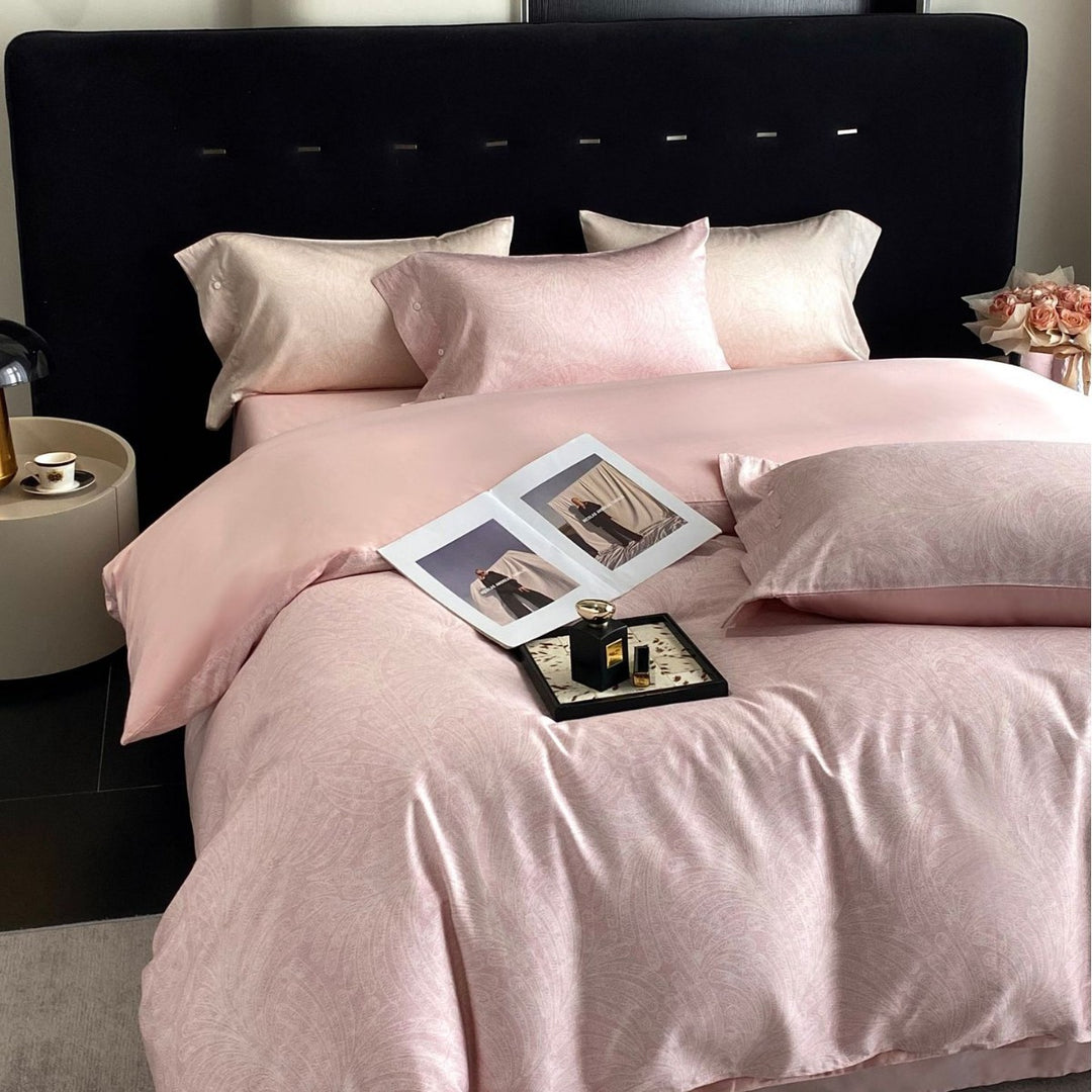 Luxury Reversible Paisley Cotton Sateen Duvet Cover Set