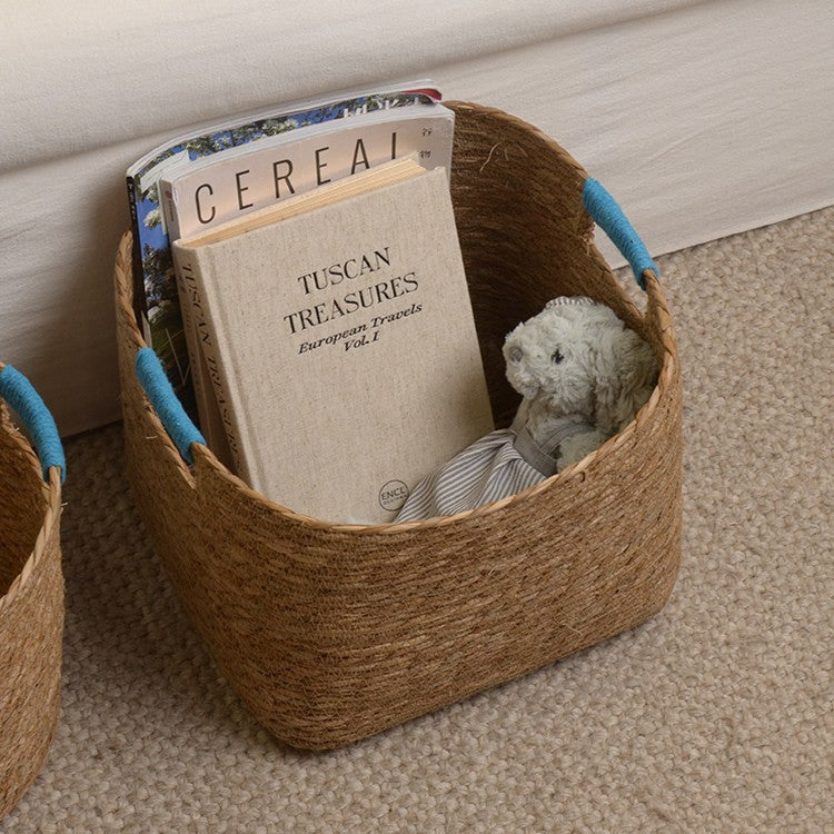 Stylish storage basket made of woven natural fibers Stornfield