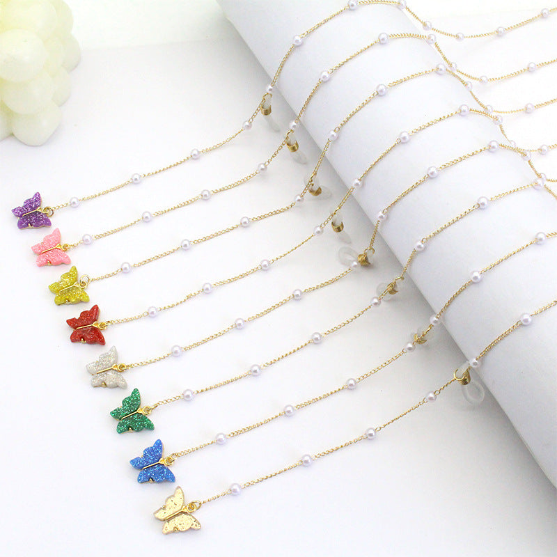 Butterfly-Embellished Eyewear Chain Stornfield