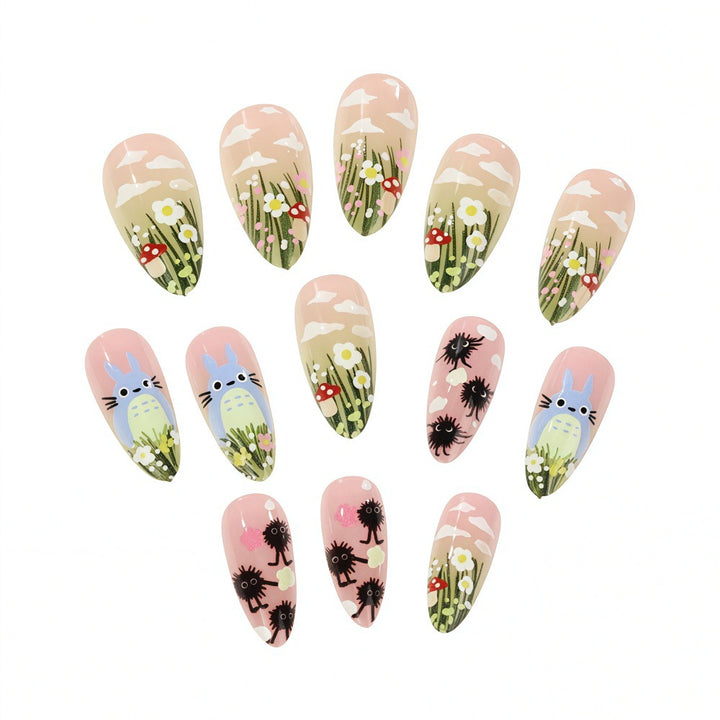 Fantasy animal and flower motifs artificial nails Stornfield
