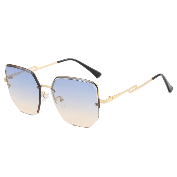 Women's geometric designer sunglasses with mirrored lenses Stornfield
