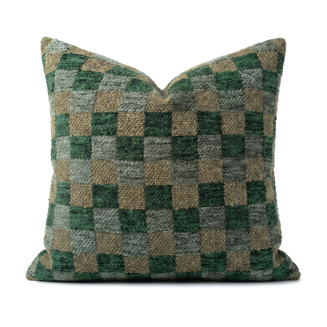Wendesdekokissen with modern check pattern