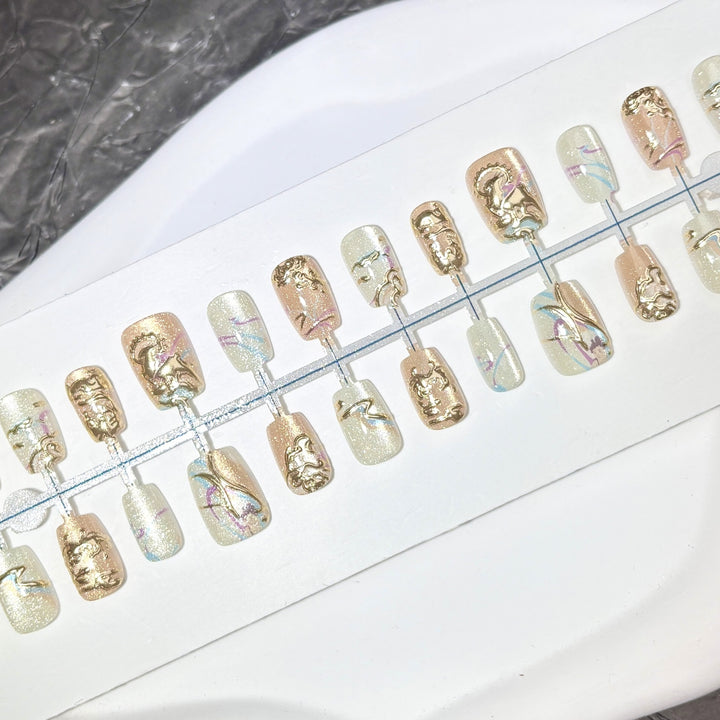 Luxurious Artistic Press-On Nail Design