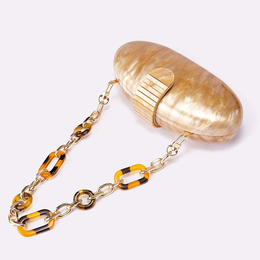 Sculpted Oval Evening Clutch