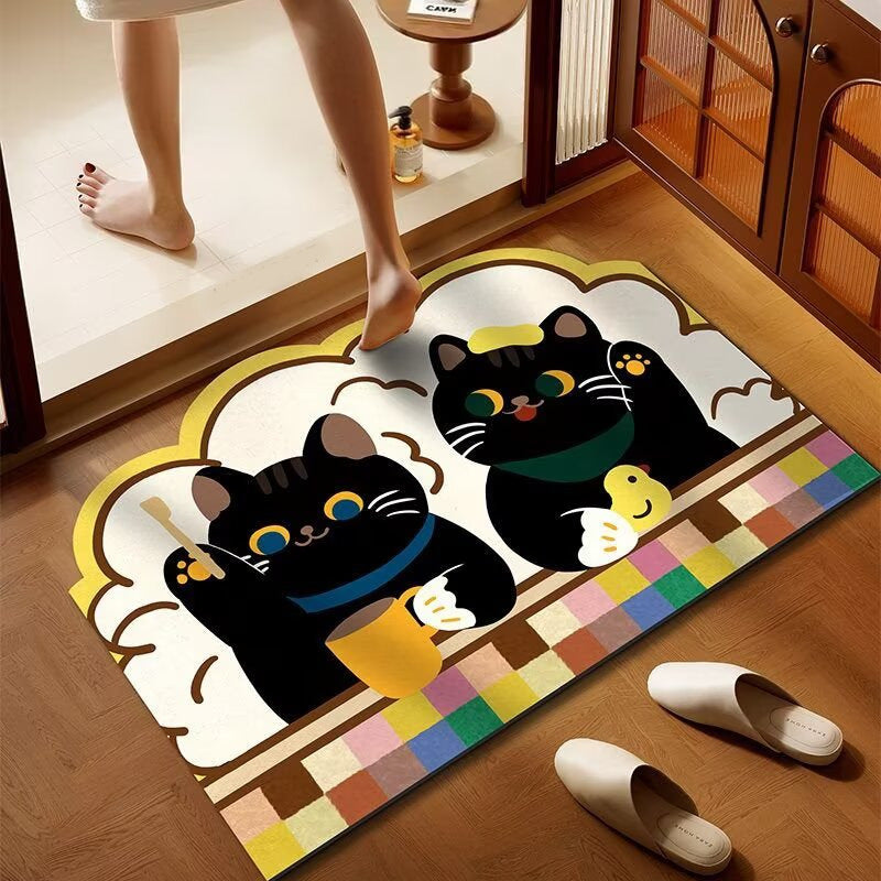 Decorative Cat Shaped Floor Mat