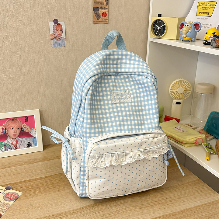Stylish Gingham Patterned Backpack Stornfield