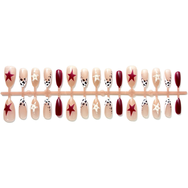 Stylish Press-On Nail Set with Artistic Designs