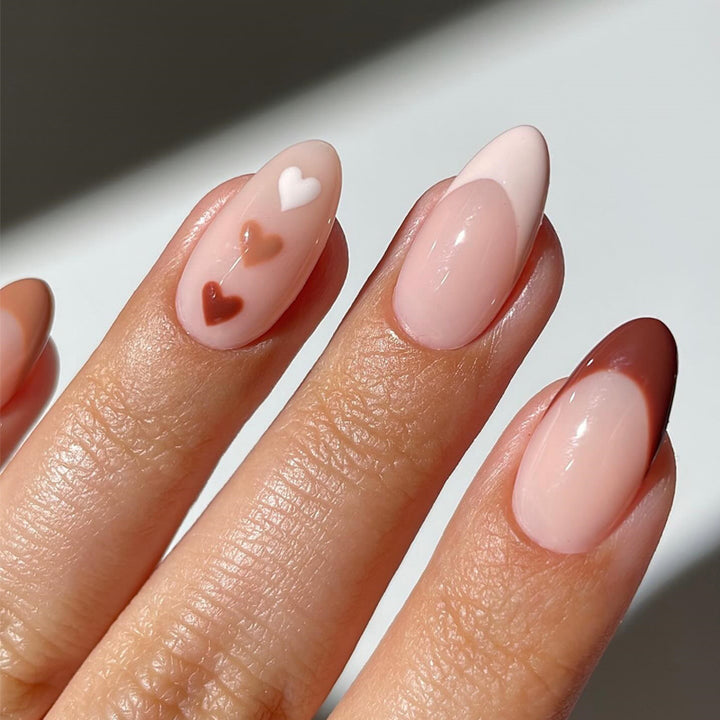 Artistic Heart-Embellished Press-On Nail Set Stornfield