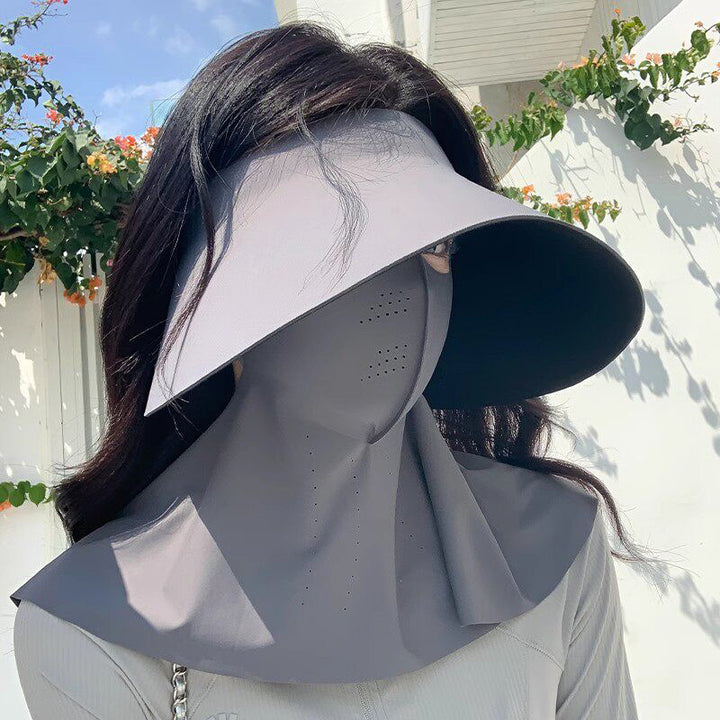 Wide-Curved Full-Face UV Visor with Integrated Breathable Face Shield and Neck Drape Stornfield
