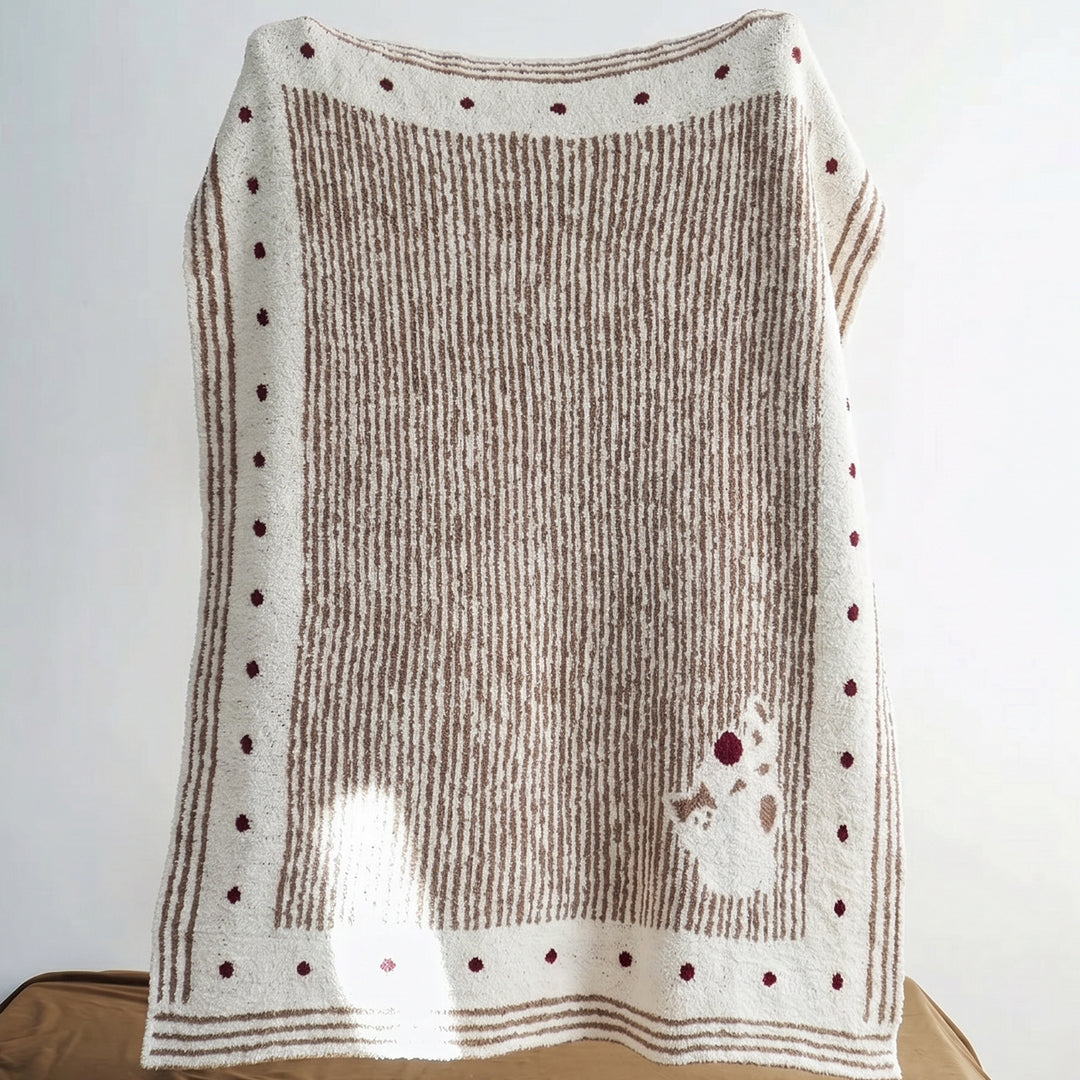 Cozy Fleece Cat-Themed Throw Blanket