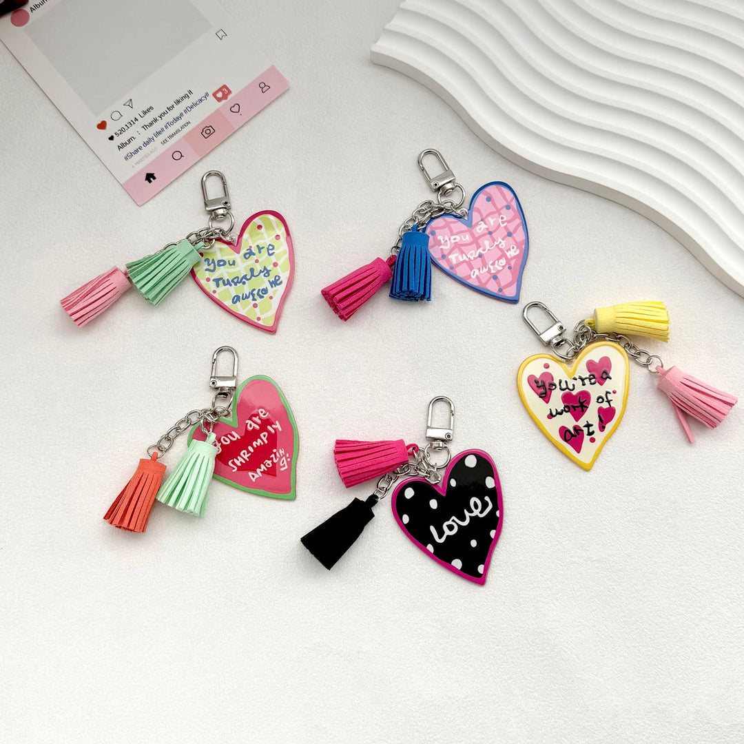 Quirky Heart Charm Keychain Stornfield