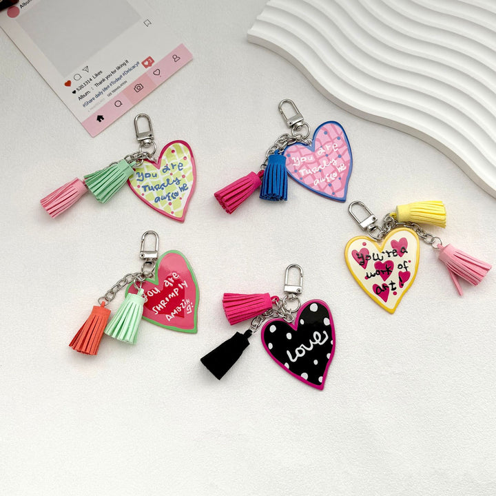 Quirky Heart Charm Keychain Stornfield