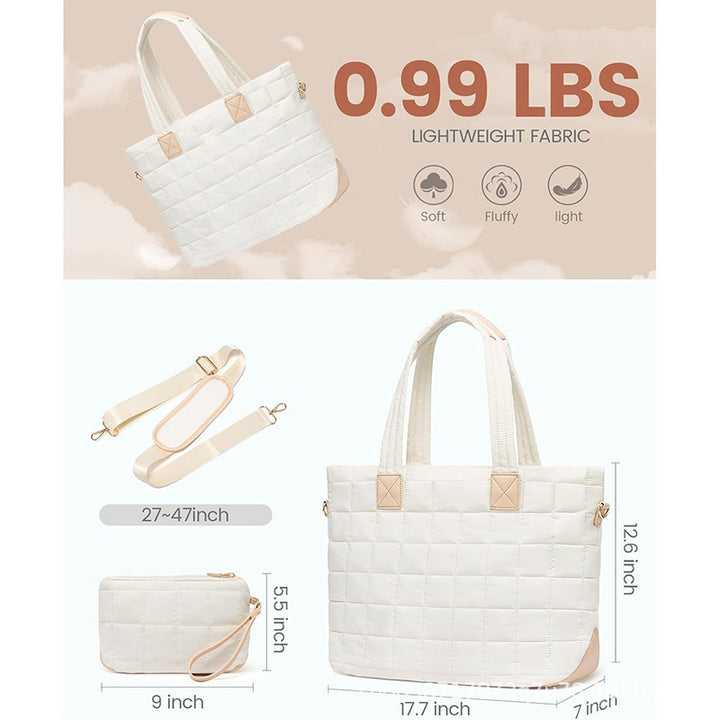 Elegant Quilted Tote Bag with Removable Wallet Stornfield