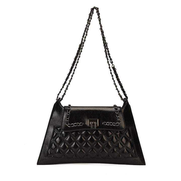 Quilted Chain-Accent Handbag