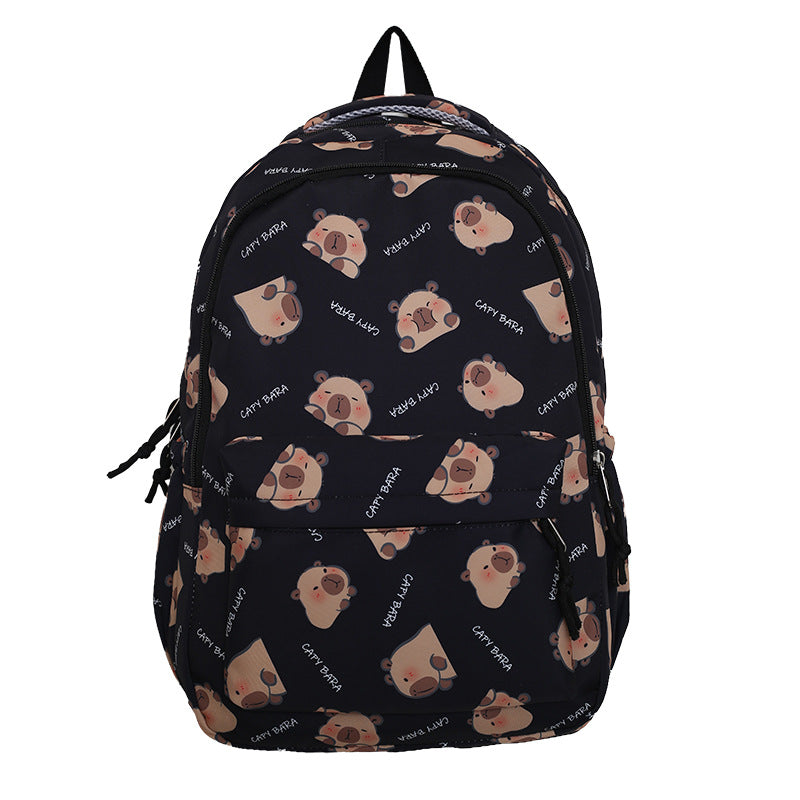 Backpack with Child-Friendly Capybara Design and Practical Compartments Stornfield
