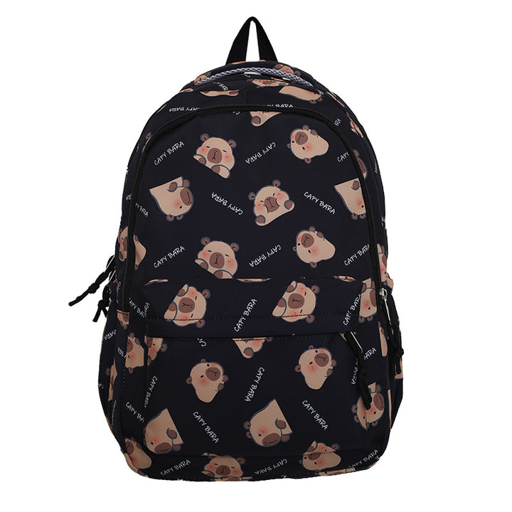 Backpack with Child-Friendly Capybara Design and Practical Compartments Stornfield