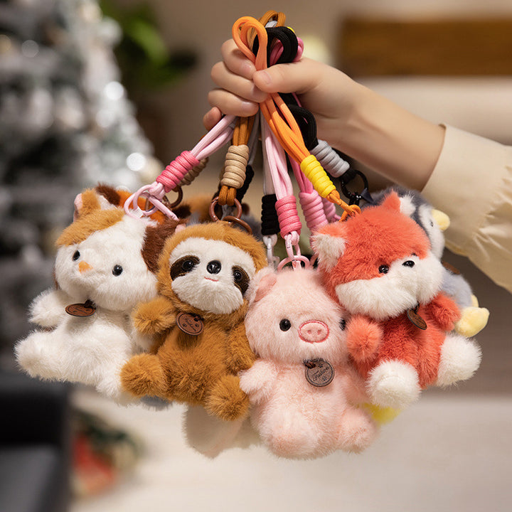 Plush Sitting Piglet Comforter Toy with Embroidered Paw Charm and Pendant Stornfield