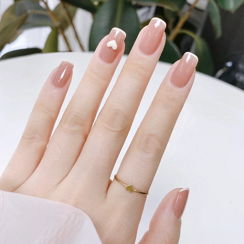 Stylish heart and ombre design artificial nails Stornfield