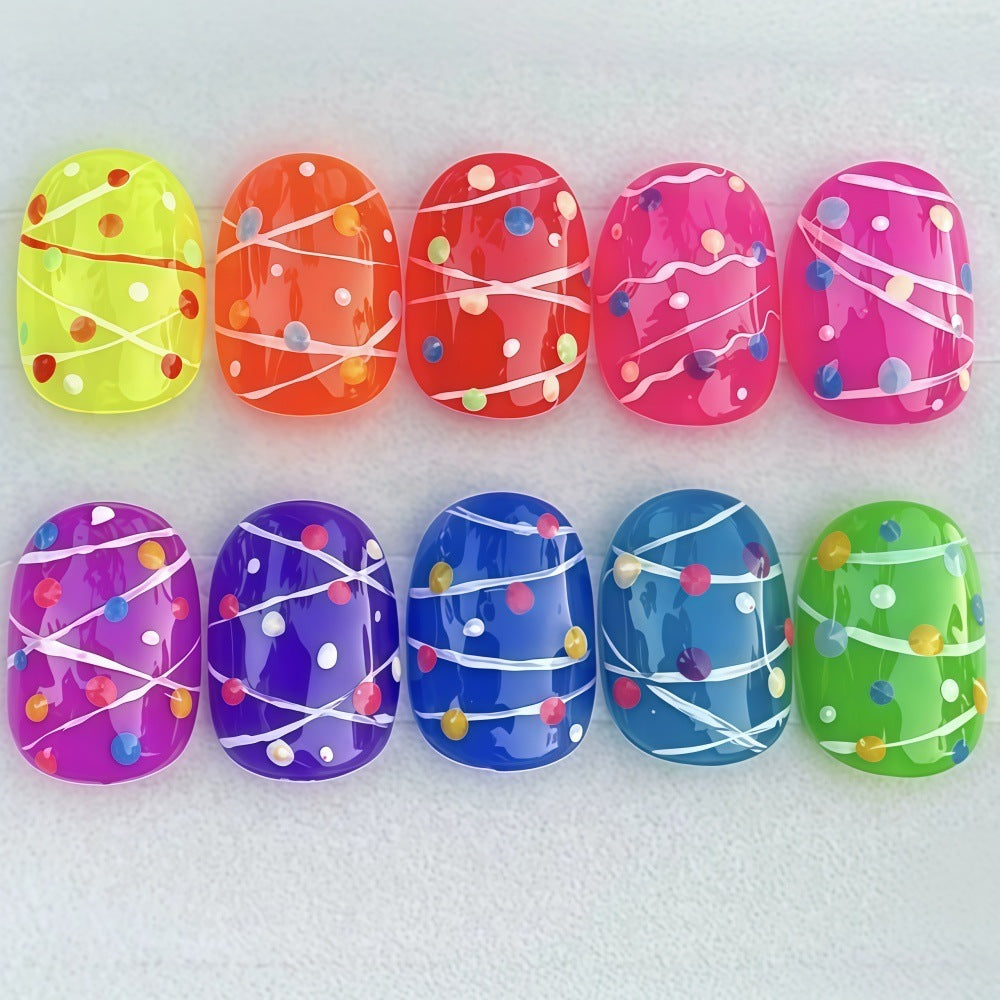 Colorful playful design artificial nails Stornfield