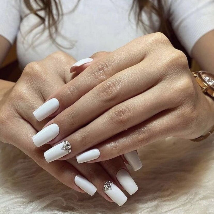 Luxury Press-On Nail Design with Rhinestone Accents Stornfield