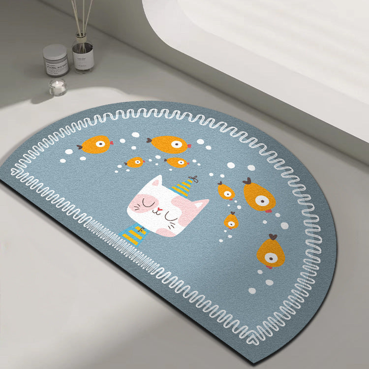 Playful Giraffe Themed Bath Mat